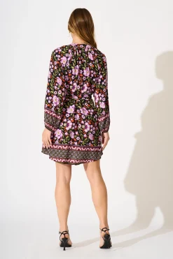 Discount Avalon Dress in Black Multi Floral Dresses|Casual