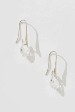 New Avis Hook Earrings in Silver with Diamante Jewellery