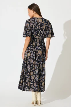 Outlet Beatrice Maxi Dress in Black Floral Dresses|Casual