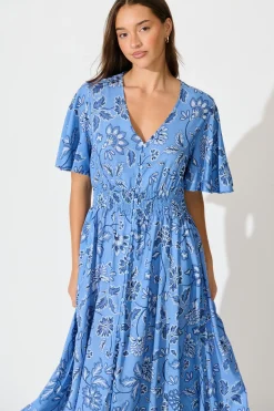 Online Beatrice Maxi Dress in Blue Floral Dresses|Casual