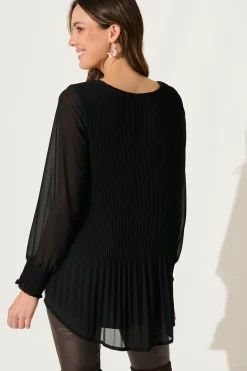Sale Beau Top In Black Chiffon Tops