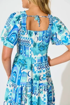 New Beguile Dress in Blue Multi Dresses|Casual