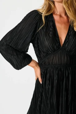Sale Belle Dress in Black Plisse Dresses|Party