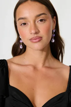 Best Belmonte Drop Earrings in Purple Jewellery|Wedding Accessories