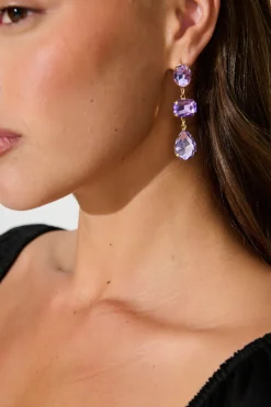 Best Belmonte Drop Earrings in Purple Jewellery|Wedding Accessories