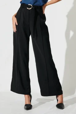 Hot Belvia Wide Leg Pant in Black Bottoms|Pants