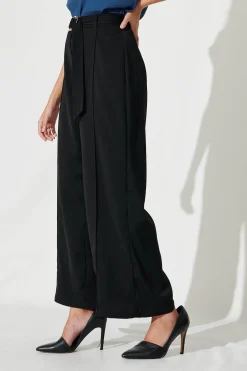 Hot Belvia Wide Leg Pant in Black Bottoms|Pants