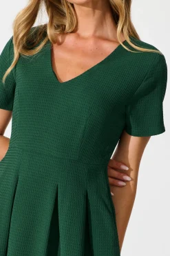 Clearance Beth Dress In Textured Emerald Dresses|Workwear
