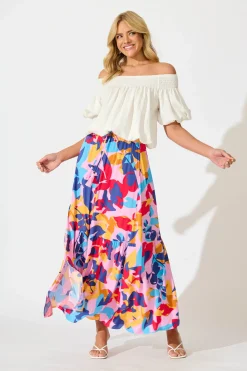 Online Bilboa Maxi Skirt in Bright Multi Leaf Print Bottoms|Skirts & Shorts