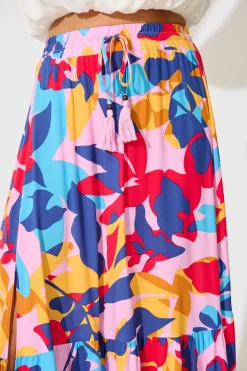 Online Bilboa Maxi Skirt in Bright Multi Leaf Print Bottoms|Skirts & Shorts