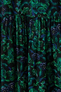 Best Bilboa Maxi Skirt in Emerald with Green and Blue Floral Bottoms|Skirts & Shorts