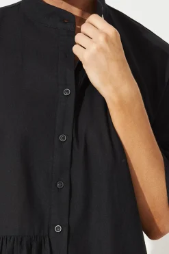 Best Blaire Smock Dress In Black Cotton Blend Dresses|Casual