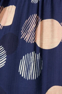 Sale Blake Midi Dress in Navy with Blush Spot Print Dresses|Casual