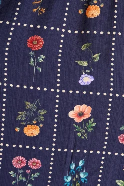 Hot Border Bloom Dress in Navy with Multi Floral Dresses|Party