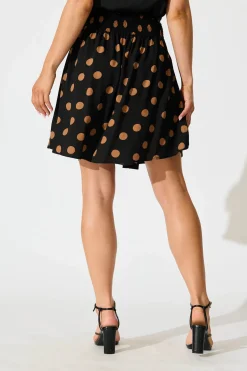 Outlet Brandy Skirt In Black with Brown Spot Bottoms|Skirts & Shorts