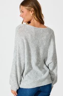Online Bree Knit in Grey Marle Knitwear|Knitwear