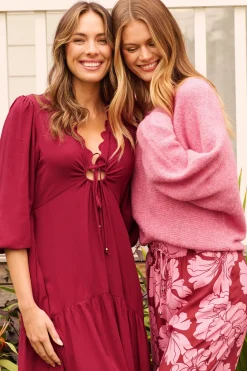 Online Bree Knit in Pink Knitwear|Knitwear