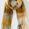 Hot Brooklyn Oversized Knit Scarf In Multi Brown Check Knitwear|Knitwear