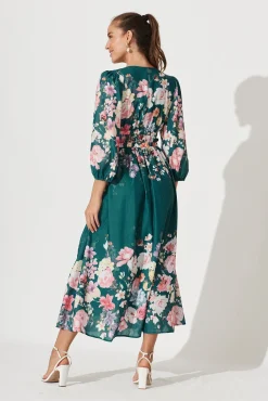 Discount Camie Maxi Dress In Teal With Orange Floral Dresses|Party