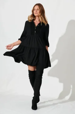 Best Caracelle Smock Dress in Black Dresses|Casual