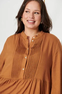 Best Caracelle Smock Dress In Camel Brown Dresses|Casual