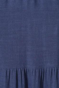 Online Caribbean Midi Dress In Navy Linen Dresses|Casual
