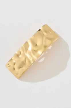 Online Carly Barrette Hair Clip in Textured Gold Hair Accessories