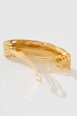 Online Carly Barrette Hair Clip in Textured Gold Hair Accessories