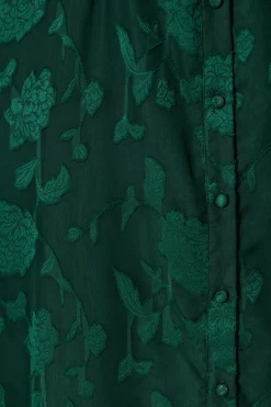 Sale Carolina Midi Dress in Emerald Floral Burnout Chiffon Dresses|Party