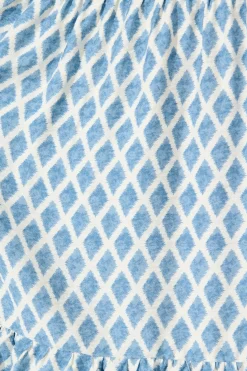 Online Carolyn Midi Dress in White with Blue Print Dresses|Casual
