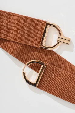 Fashion Carrie Belt in Brown Stretch Belts