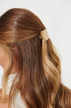 Fashion Carson Metal Square Hair Clip In Gold Hair Accessories