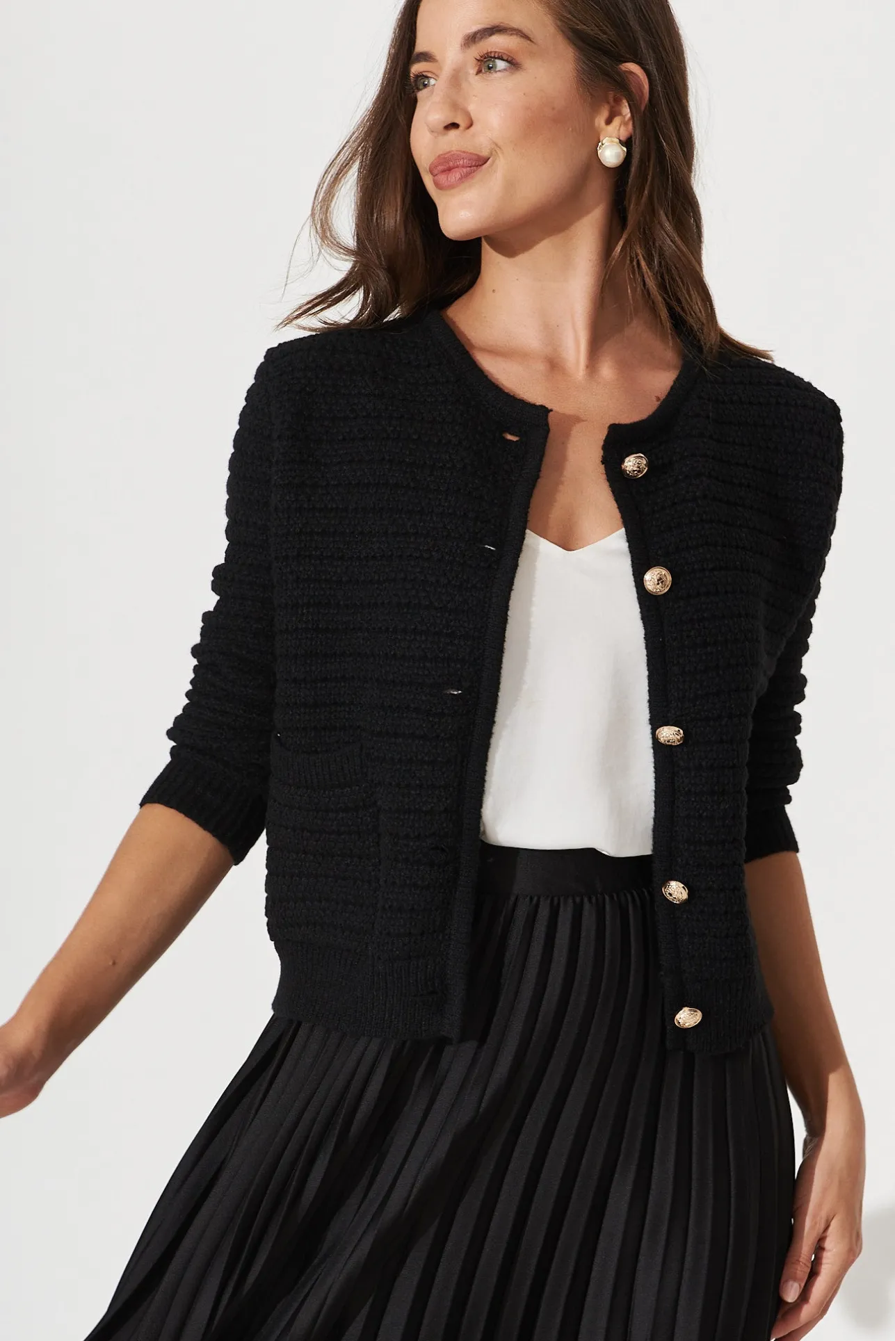 Discount Cartagena Knit Cardigan In Black Knitwear|Knitwear