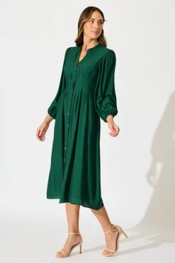 Discount Casablanca Midi Dress in Green Dresses|Casual