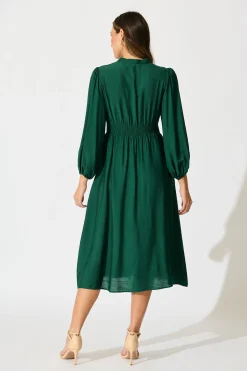 Discount Casablanca Midi Dress in Green Dresses|Casual