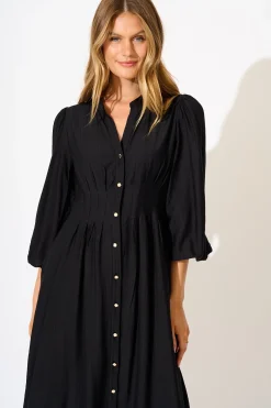 Fashion Casablanca Midi Dress in Black Dresses|Casual
