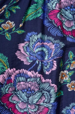 Sale Charlene Shirt Dress in Navy with Multi Floral Dresses|Party