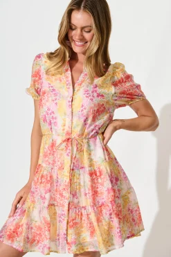 Discount Charlita Dress in Lemon and Orange Floral Dresses|Casual