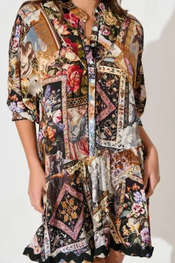 Fashion Chase Smock Dress In Black Multi Patchwork With Ric Rac Trim Dresses|Casual