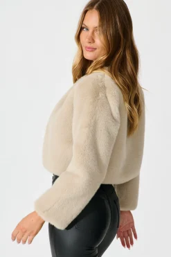 Best Cher Faux Fur Jacket In Beige Outerwear|Outerwear