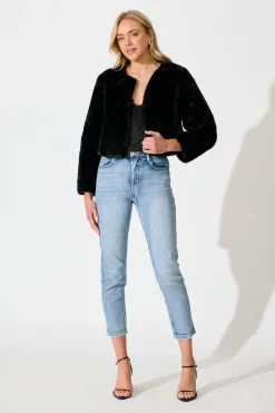 Online Cher Faux Fur Jacket In Black Outerwear|Outerwear