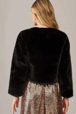 Online Cher Faux Fur Jacket In Black Outerwear|Outerwear