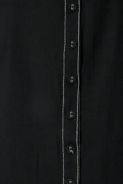 Outlet Christiana Maxi Shirt Dress In Black Linen Blend Dresses|Casual