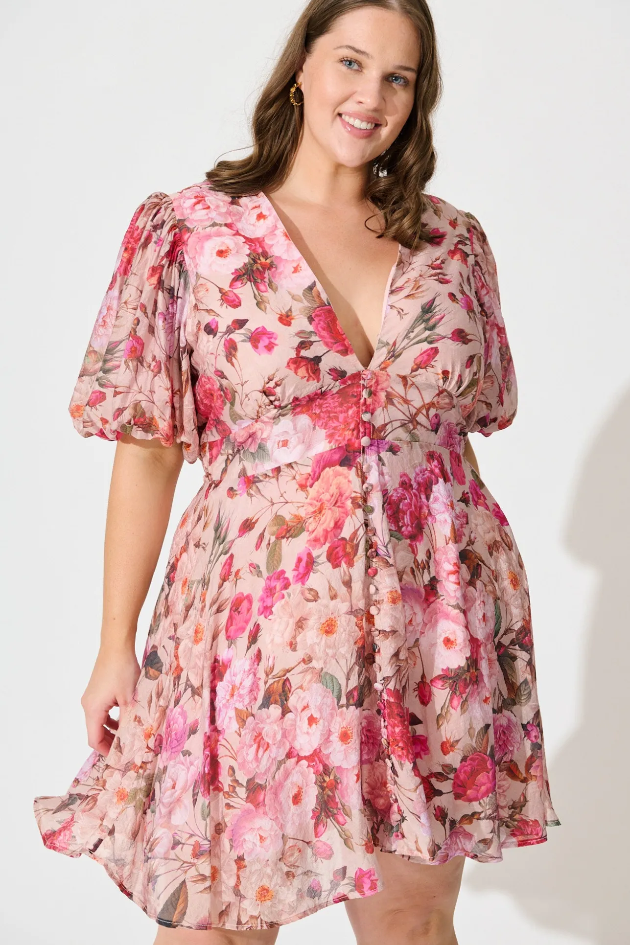 Hot Clarissa Dress In Vintage Blush Floral Print Dresses|Casual