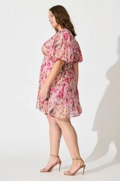 Hot Clarissa Dress In Vintage Blush Floral Print Dresses|Casual