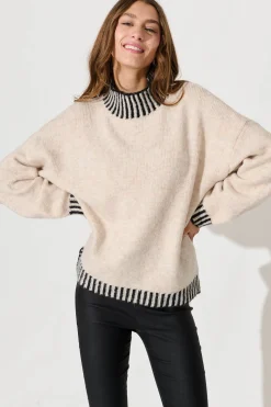 Best Clementine Knit In Beige Marle Wool Blend Knitwear|Knitwear
