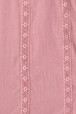 Online Conversations Top in Dusty Rose Cotton Tops