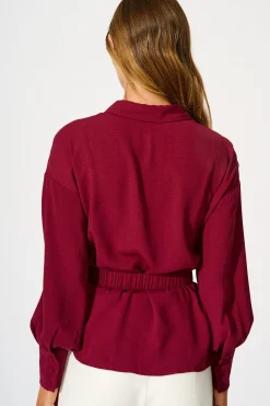 New Corporate Chic Shirt in Wine Tops|Workwear