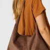 Fashion Corry Shoulder Bag in Chocolate Suedette Bags