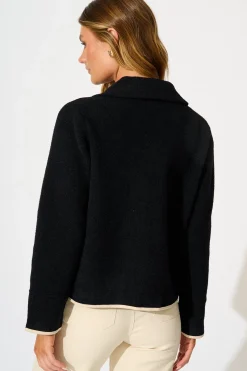Discount Danika Jacket in Black with Cream Contrast Trim Outerwear|Outerwear